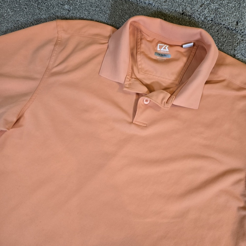 Cutter & Buck Men's XL Coral CB DryTec Short Sleeve‎ Polo Shirt